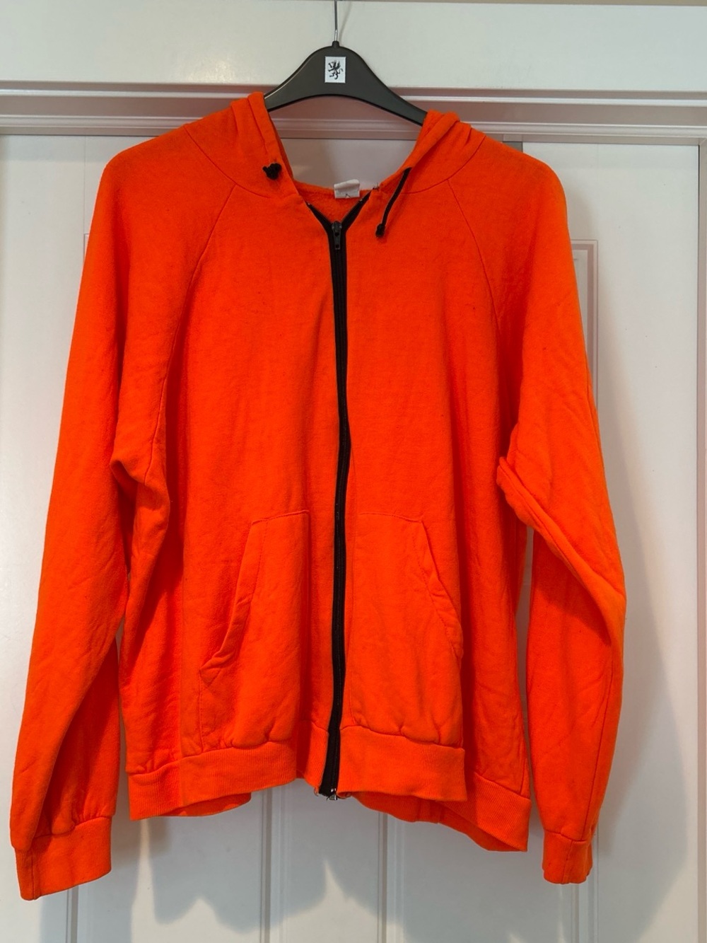 Women's Bright Orange Zip-Up Hoodie - Casual Everyday